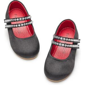 Felix & Flora Toddler Flower Girl Dress Shoes – Baby Girl Ballet Mary Jane Flats for Party School Wedding(Bf18-black)