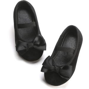 Felix & Flora Toddler Flower Girl Dress Shoes – Girl Ballet Flats Party School Shoes Wedding(B803-black)