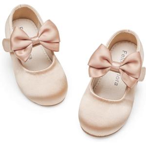 Felix & Flora Toddler Girl Dress Shoes – Flower Girl Ballet Flats School Wedding Party(B903-s Dark Nude)