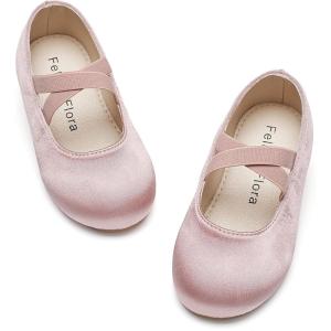 Felix & Flora Toddler Girl Dress Shoes – Flower Girl Ballet Mary Jane Flats Party School Wedding(Bf09-s Pink)
