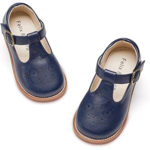 Felix & Flora Toddler Girl Mary Jane Dress Shoes – School Oxford Flats for Girl Party Shoes.(B425-navy Blue)