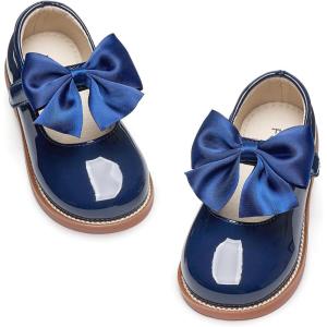 Felix & Flora Toddler Girl Oxford Dress Shoes – Mary Jane Flats for Little Girl Party School Shoes.(B427-navy Blue)