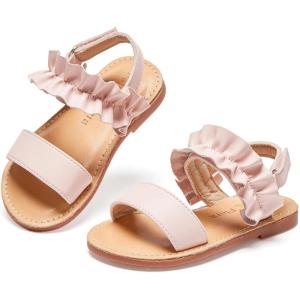 Felix & Flora Toddler Girl Sandals – Flower Girl Dress Shoes Open Toe Little Kid Summer Flats(Bc300-fl Light Pink)