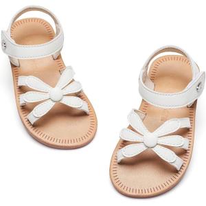 Felix & Flora Toddler Girl Sandals – Flower Girl Dress Shoes Open Toe Little Kid Summer Flats(Bc325-cream)