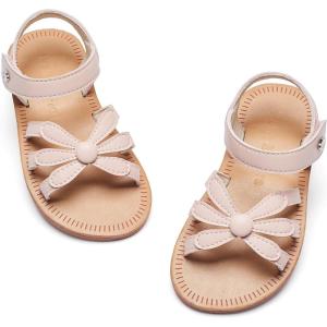 Felix & Flora Toddler Girl Sandals – Flower Girl Dress Shoes Open Toe Little Kid Summer Flats(Bc325-pink)