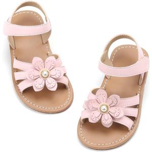 Felix & Flora Toddler Girl Sandals – Little Girl Easter Summer Dress Shoes Lightweight Open Toe Beach Holiday.(Bc264-pink)