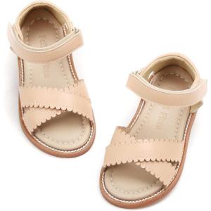 Felix & Flora Toddler Girl Sandals -Flower Girl Dress Shoes Open Toe Little Kid Summer Flats(Bc212-nude)