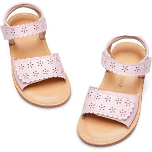 Felix & Flora Toddler Girl Sandals -Flower Girl Dress Shoes Open Toe Little Kid Summer Flats(Bc293-light Pink)