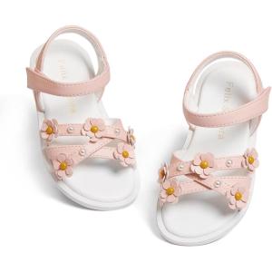 Felix & Flora Toddler Girl Sandals Open Toe Summer Flower Girl Dress Shoes(Bc304-pink)
