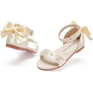Felix & Flora Toddler Girl Sandals Open Toe Summer Flower Girl Dress Shoes(Bc324-gold)