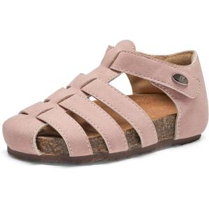 Felix & Flora Toddler Girls Sandals Flower Girl Shoes Soft Rubber Princess Summer Flat Shoes(Bc328-pink)