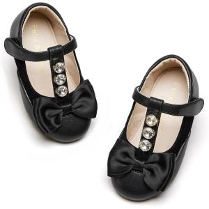 Felix & Flora Toddler Little Girl Flat Oxfords Dress Shoes – Mary Jane Princess for Girl Party School Shoes.(B416-black)