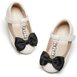 Felix & Flora Toddler Little Girl Flat Oxfords Dress Shoes – Mary Jane Princess for Girl Party School Shoes.(B416-white)