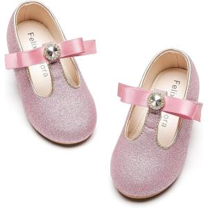 Felix & Flora Toddler Little Girl Flat Oxfords Dress Shoes – Mary Jane Princess for Girl Party School Shoes.(B419-light Pink)