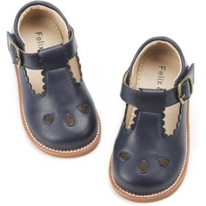 Felix & Flora Toddler Little Girl Mary Jane Dress Shoes – Ballet Flats for Easter Flower Girl Party School Shoes.(B401-navy Blue)