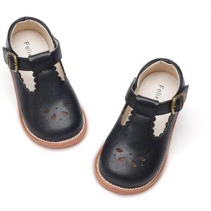 Felix & Flora Toddler Little Girl Mary Jane Dress Shoes – Ballet Flats for Girl Party School Shoes(B366-retro Black)
