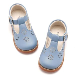 Felix & Flora Toddler Little Girl Mary Jane Dress Shoes – Ballet Flats for Girl Party School Shoes(B392-blue)