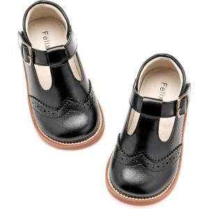 Felix & Flora Toddler Little Girl Mary Jane Dress Shoes – Ballet Flats for Girl Party School Shoes(B437-black)