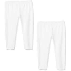 Felix & Flora Toddler/Little Girls Flat Capri Leggings Pants(2-pack White)