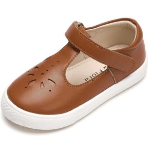 Felix & Flora Toddler/Little Kid Girls Running Shoes Glitter Sneakers Princess Fashion Casual Sports Shoes(Bs829-brown)