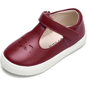 Felix & Flora Toddler/Little Kid Girls Running Shoes Glitter Sneakers Princess Fashion Casual Sports Shoes(Bs829-burgundy)