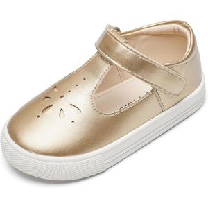 Felix & Flora Toddler/Little Kid Girls Running Shoes Glitter Sneakers Princess Fashion Casual Sports Shoes(Bs829-gold)