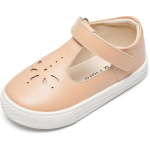 Felix & Flora Toddler/Little Kid Girls Running Shoes Glitter Sneakers Princess Fashion Casual Sports Shoes(Bs829-nude)