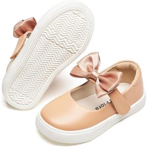 Felix & Flora Toddler/Little Kid Girls Running Shoes Glitter Sneakers Princess Fashion Casual Sports Shoes(Bs830-nude)