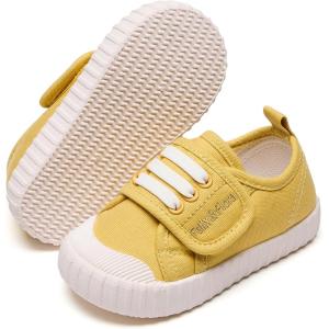 Felix & Flora Toddler/Little Kid Girls Running Shoes Sports Sneakers Princess Casual Glitter Shoes.(Yb01-yellow)