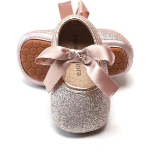 Soft Sole Baby Dress Shoes – Infant Baby Walking Shoes Moccasinss Rubber Sole Crib Shoes(B10-pink)