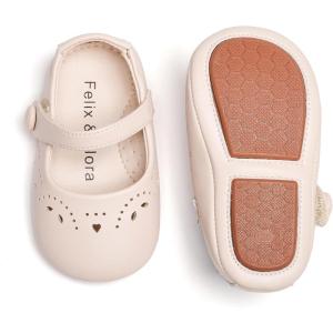 Soft Sole Baby Dress Shoes – Infant Baby Walking Shoes Moccasinss Rubber Sole Crib Shoes(B8728-beige)