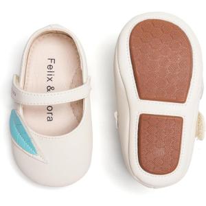Soft Sole Baby Dress Shoes – Infant Baby Walking Shoes Moccasinss Rubber Sole Crib Shoes(B8729-apricot)