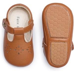 Soft Sole Baby Dress Shoes – Infant Baby Walking Shoes Moccasinss Rubber Sole Crib Shoes(Bn40-brown)
