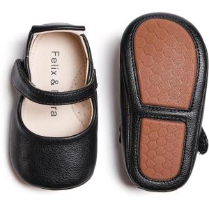 Soft Sole Baby Shoes – Infant Baby Walking Shoes Moccasins Rubber Sole Crib Shoes(8525 Black)