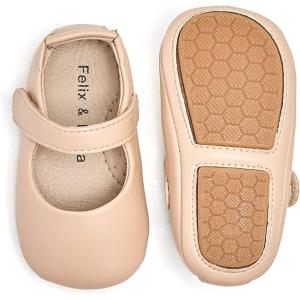 Soft Sole Baby Shoes – Infant Baby Walking Shoes Moccasins Rubber Sole Crib Shoes(8525-nude)