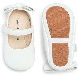 Soft Sole Baby Shoes – Infant Baby Walking Shoes Moccasins Rubber Sole Crib Shoes(B05-white)