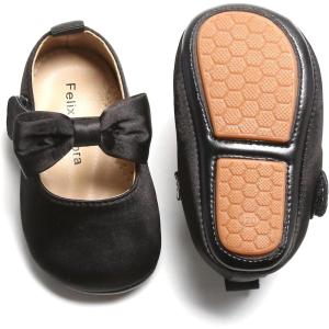 Soft Sole Baby Shoes – Infant Baby Walking Shoes Moccasins Rubber Sole Crib Shoes(B17-black)