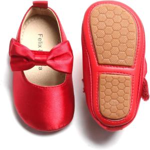Soft Sole Baby Shoes – Infant Baby Walking Shoes Moccasins Rubber Sole Crib Shoes(B17-red)