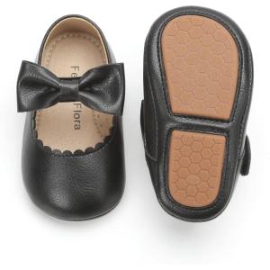 Soft Sole Baby Shoes – Infant Baby Walking Shoes Moccasins Rubber Sole Crib Shoes(B23-black)