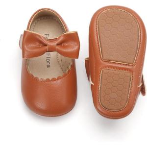 Soft Sole Baby Shoes – Infant Baby Walking Shoes Moccasins Rubber Sole Crib Shoes(B23-brown)