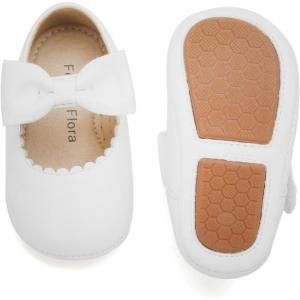 Soft Sole Baby Shoes – Infant Baby Walking Shoes Moccasins Rubber Sole Crib Shoes(B23-white)