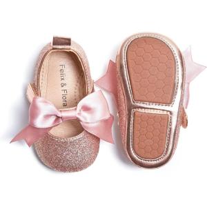 Soft Sole Baby Shoes – Infant Baby Walking Shoes Moccasins Rubber Sole Crib Shoes(B6638-pink)