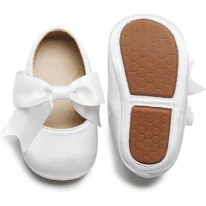 Soft Sole Baby Shoes – Infant Baby Walking Shoes Moccasins Rubber Sole Crib Shoes(B8713-white)