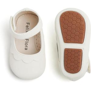 Soft Sole Baby Shoes – Infant Baby Walking Shoes Moccasins Rubber Sole Crib Shoes(Baby-8524-ivory)