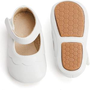 Soft Sole Baby Shoes – Infant Baby Walking Shoes Moccasins Rubber Sole Crib Shoes(White)