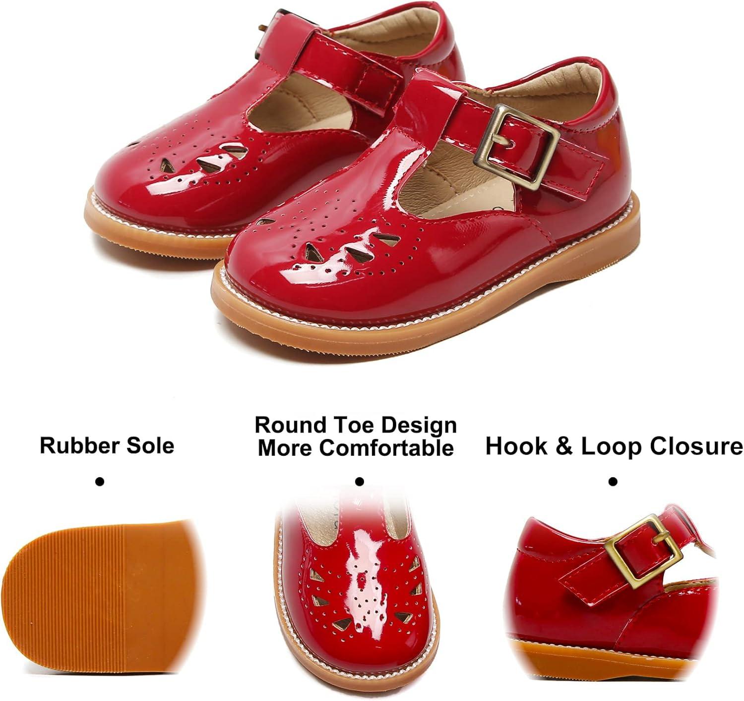 imageFelix amp Flora Toddler Little Girl Mary Jane Dress Shoes Ballet Flats for Easter Flower Girl Party School ShoesB345red