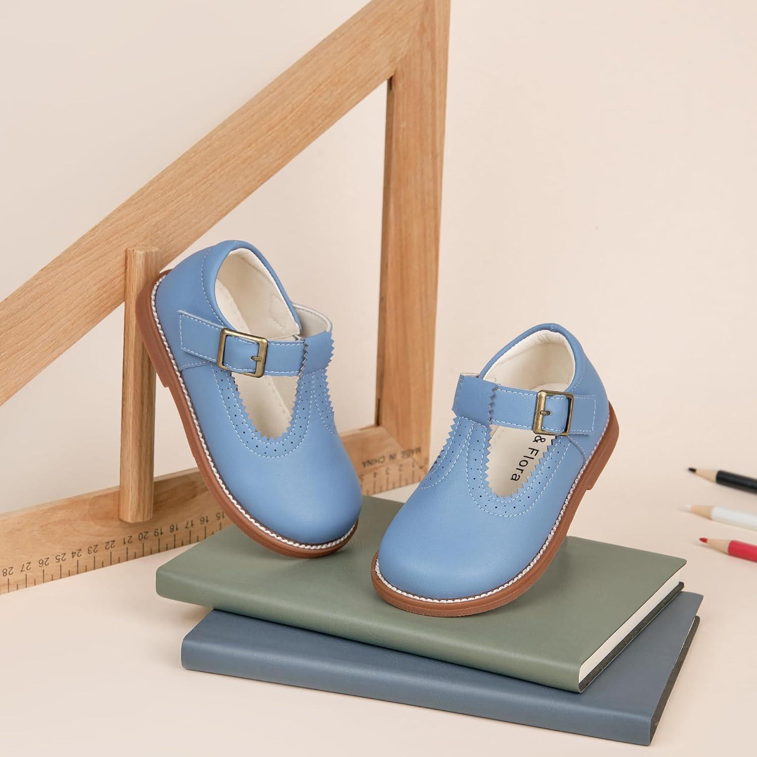 imageFelix amp Flora Toddler Little Girl Mary Jane Dress Shoes Ballet Flats for Easter Flower Girl Party School ShoesB348blue