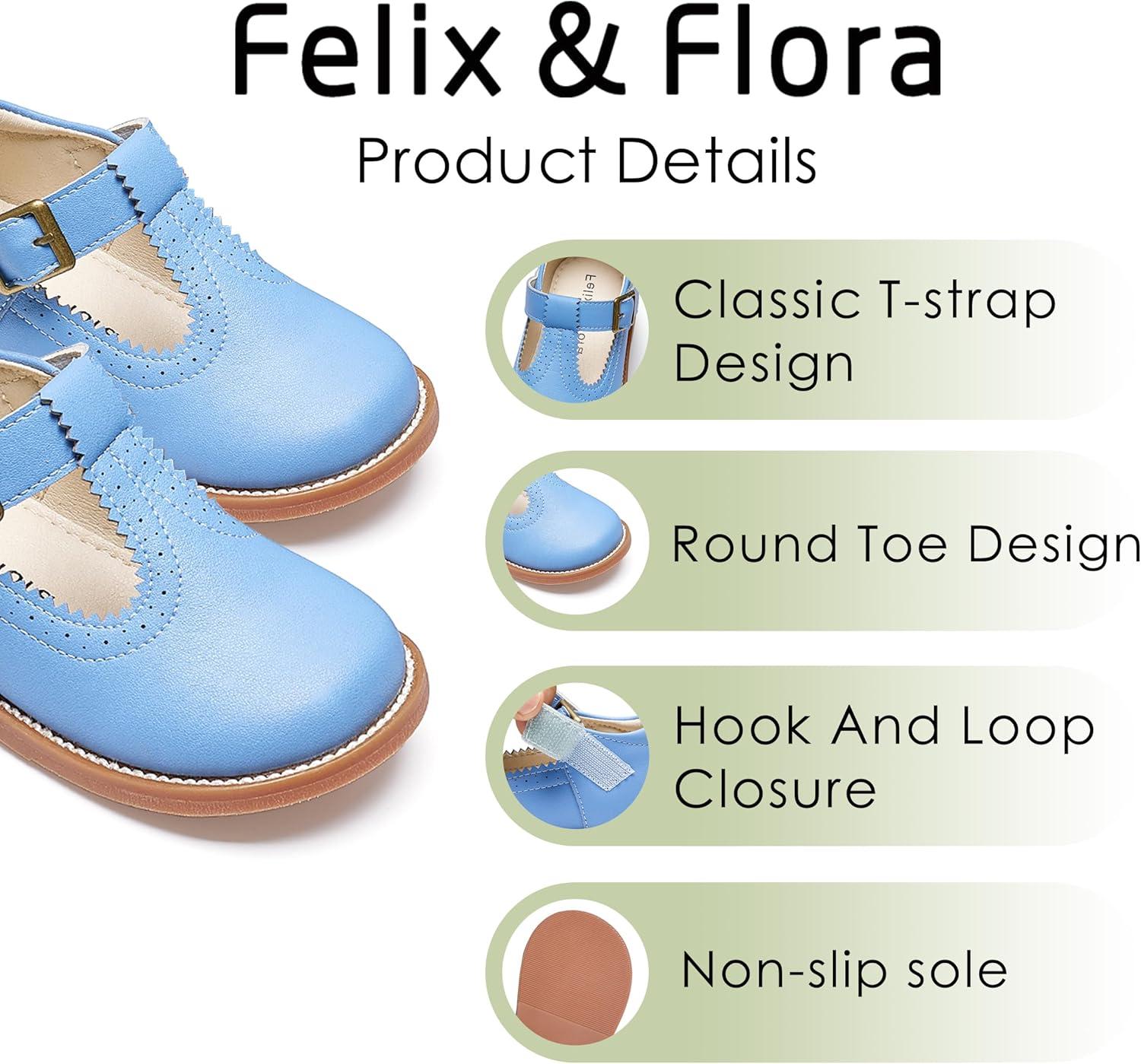 imageFelix amp Flora Toddler Little Girl Mary Jane Dress Shoes Ballet Flats for Easter Flower Girl Party School ShoesB348blue