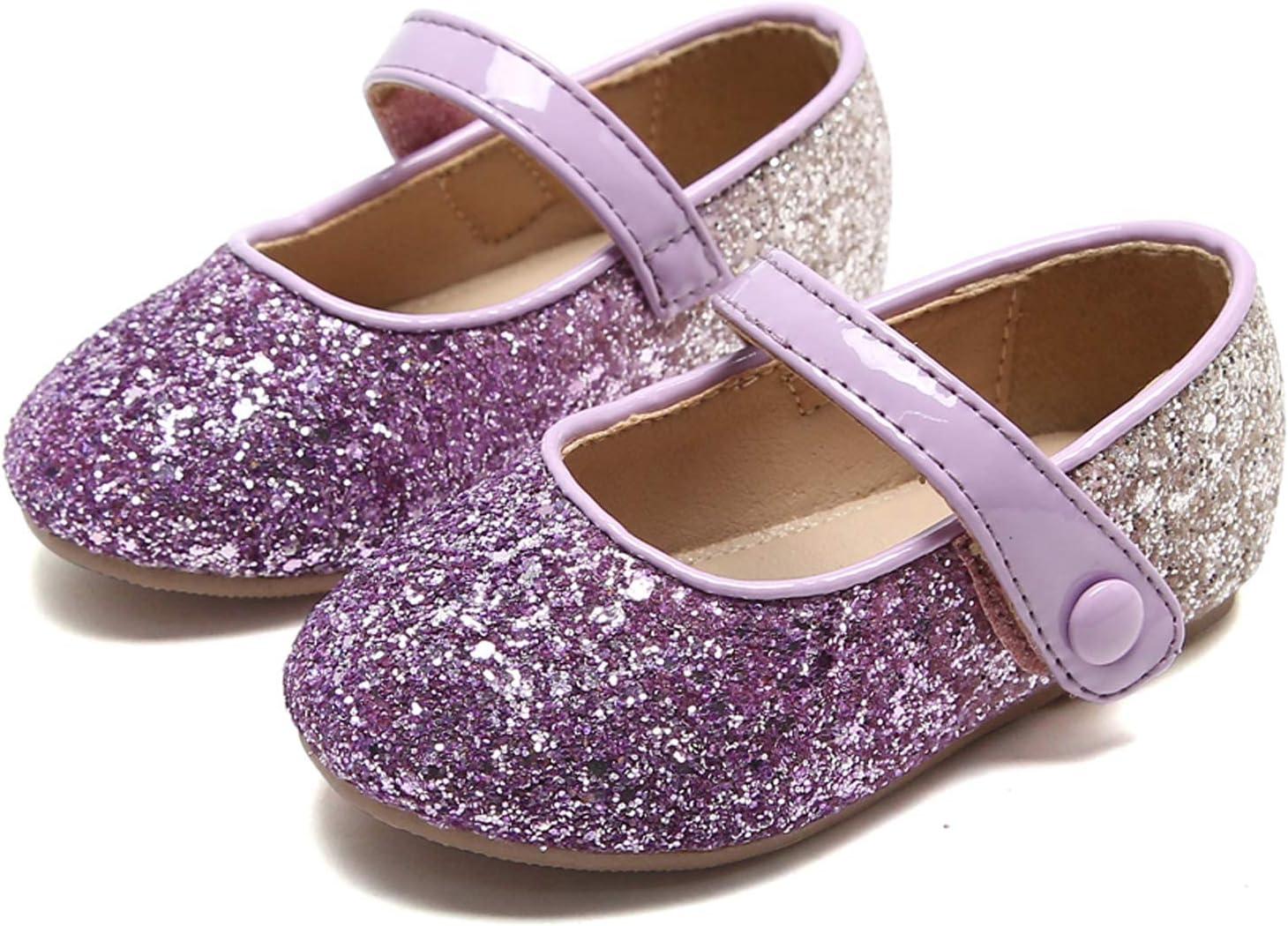 imageFelix amp Flora Toddler Girl Dress Shoes Flower Girl Ballet Mary Jane Flats Party School WeddingB356purple