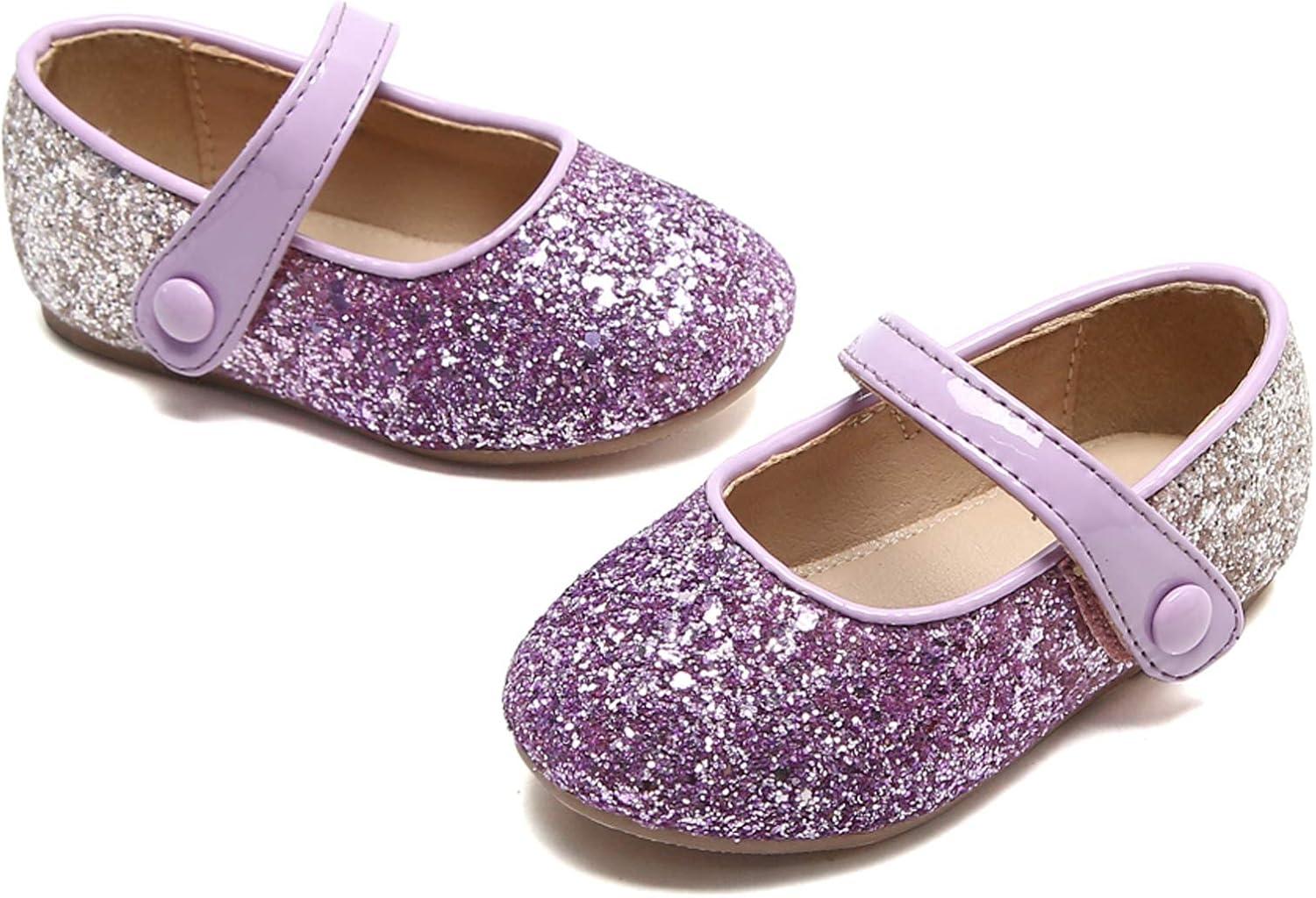 imageFelix amp Flora Toddler Girl Dress Shoes Flower Girl Ballet Mary Jane Flats Party School WeddingB356purple